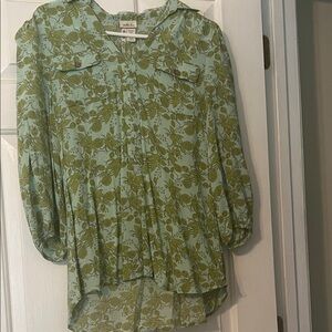 Matilda Jane Olive and Teal Patterned Blouse